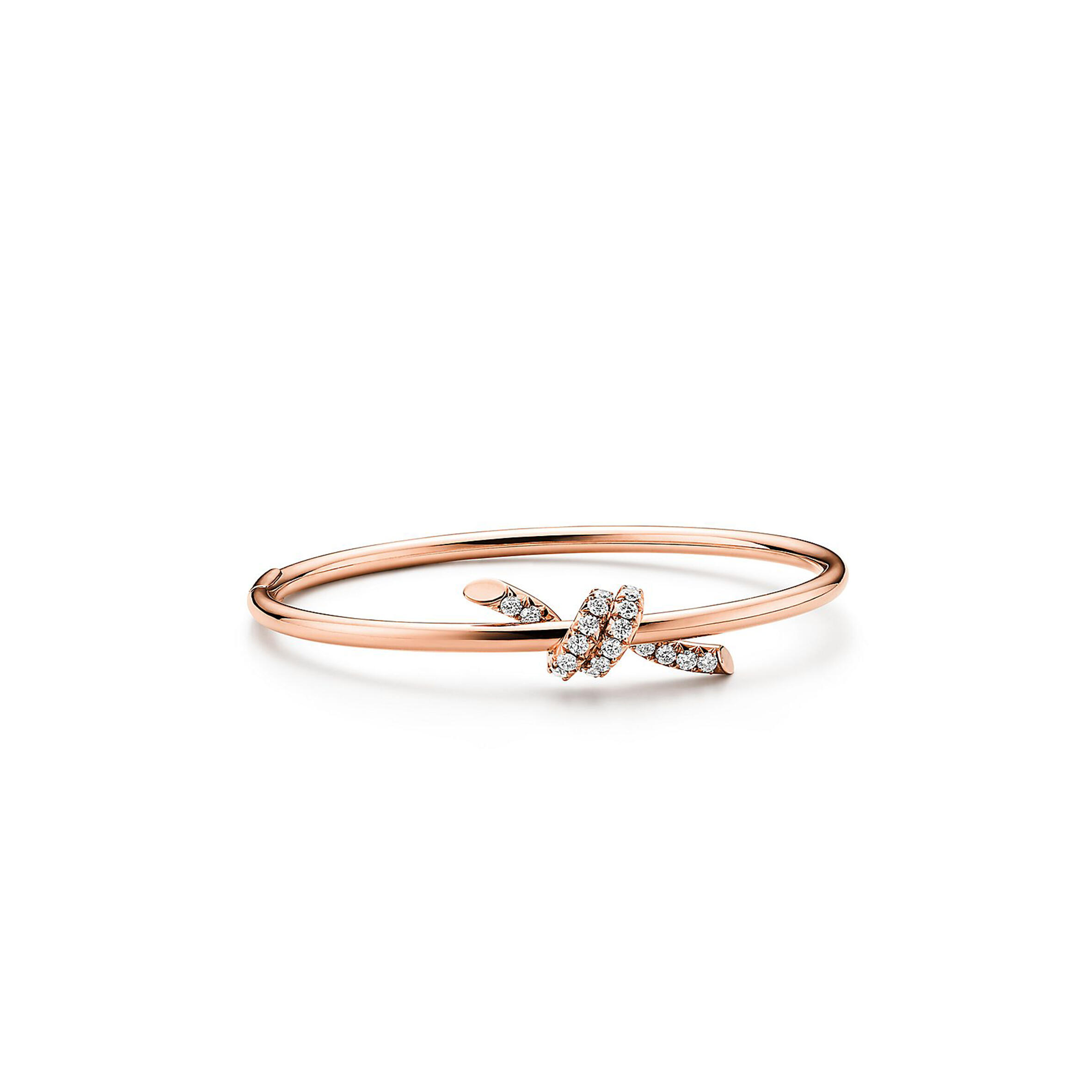 TIFFANY WIRE BANGLE IN ROSE GOLD WITH DIAMONDS 69345034